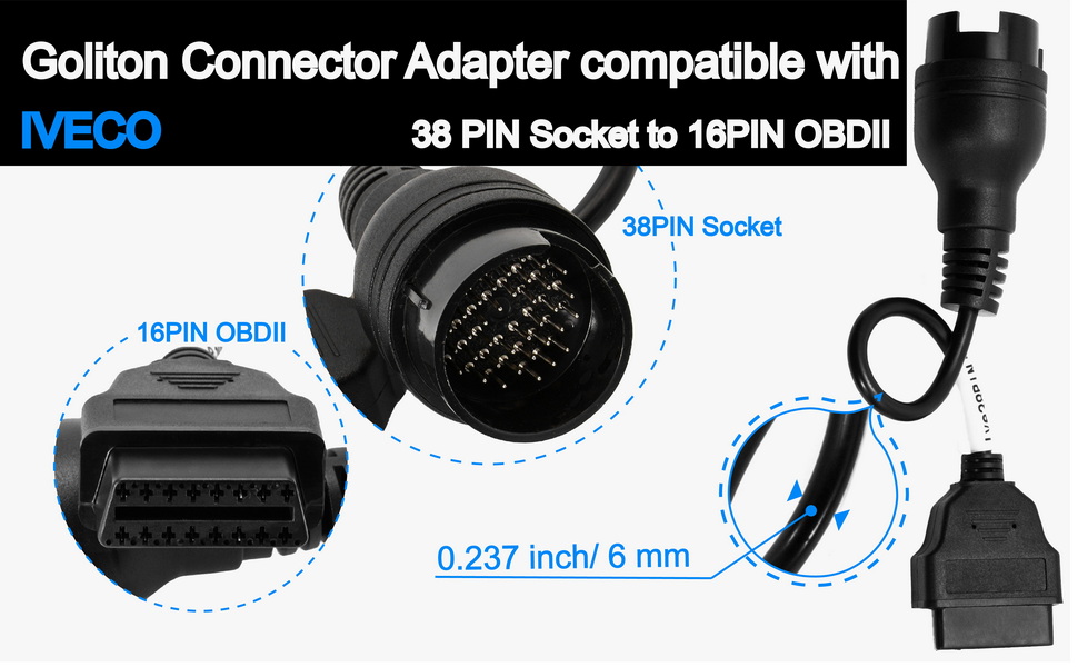 IVECO Diesel OBDII 38PIN Socket OBD Scan