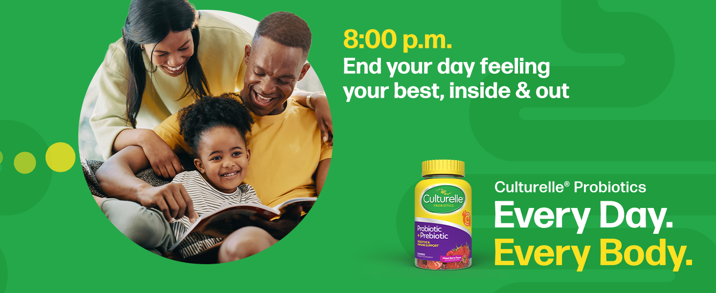 Culturelle Daily Probiotic Gummies for Women &amp;amp; Men Probiotic + Prebiotic for Digestive Health Vegan