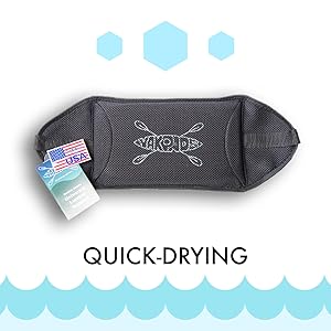 Long seat pad with pointed ends, lying long-ways with a purchasing tag on the bottom left side