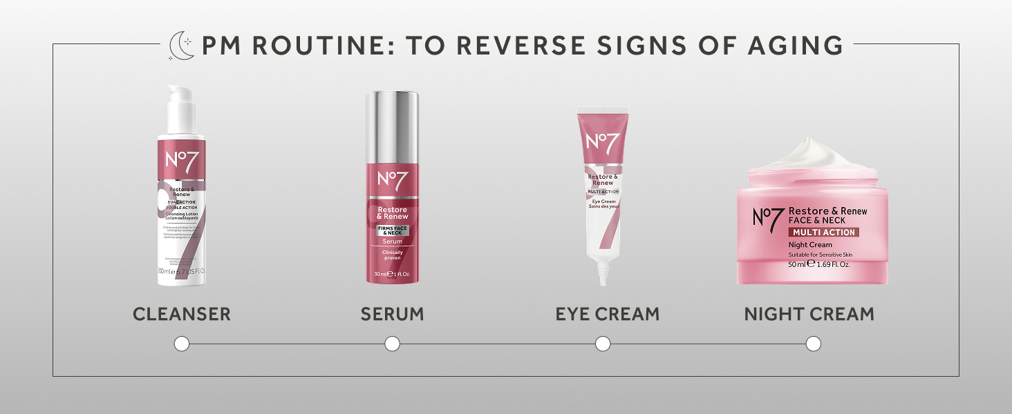 No7 Restore &amp;amp; Renew Multi-Action Face &amp;amp; Neck Serum Anti Aging Serum for Deep Wrinkle Repair