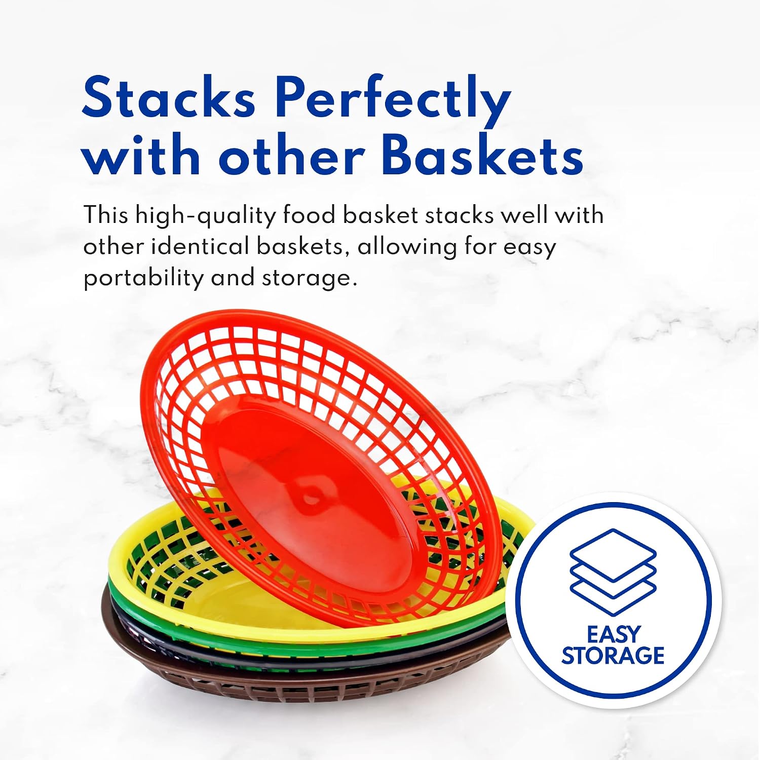 New Star Foodservice Fast Food Baskets, 9 1/4 x 6 Inch Oval, Set of 12, Black