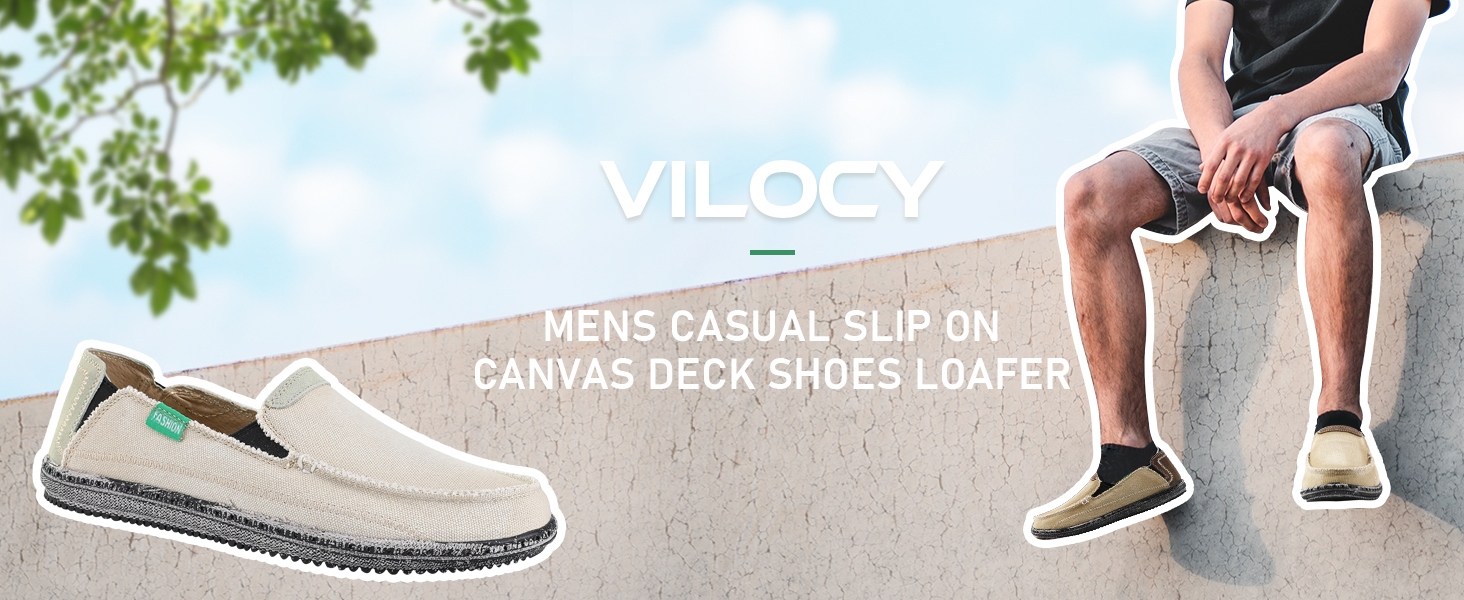 MENS CASUAL SLIP ON CANVAS DECK SHOES