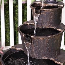 tall porch decoration pedestal deck wall birdbaths pond art statues tier modern agua frog figurine