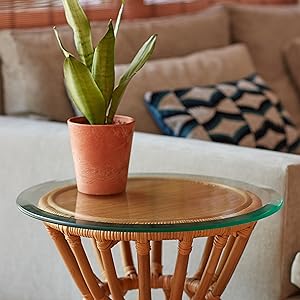 Glass Table Top Tabletop Acrylic Tempered Round Circle Bevel Beveled
