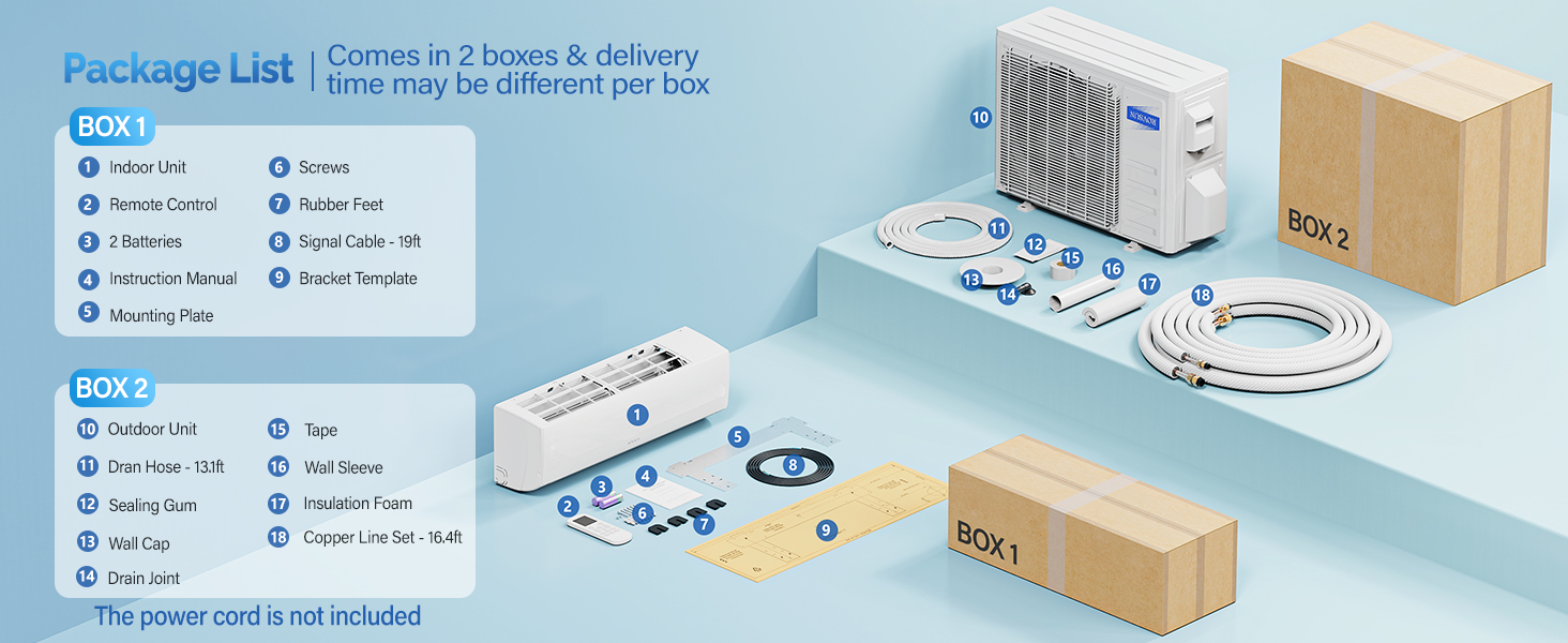 Mini Split Air Conditioner Heater ductless single zone ac unit inverter energy-saving precharged