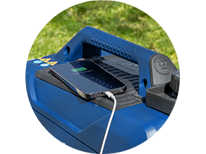 Closeup of the rubber storage pad on the iGen1500c portable generator