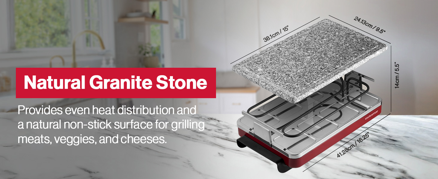 granite non stick surface warmer grillgriddle durablepequeño counter black removable plates