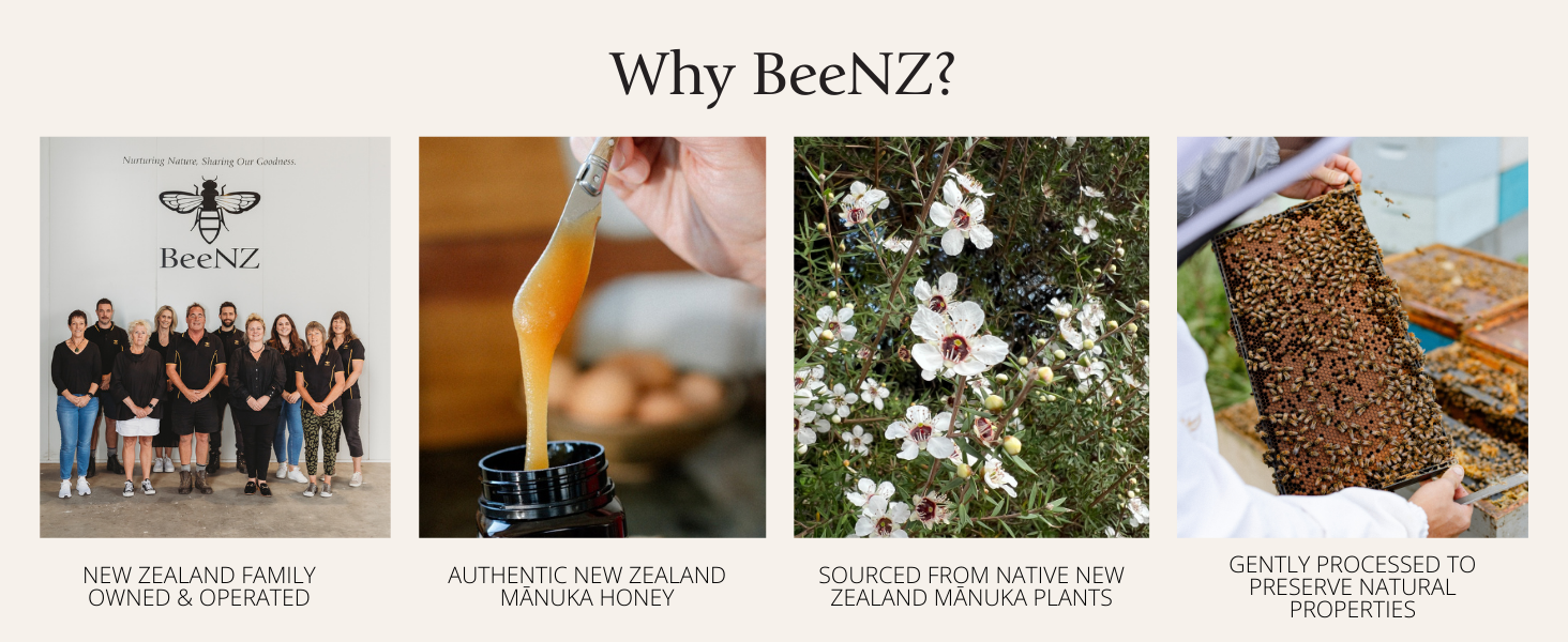 Why BeeNZ? nz owned, pure manuka