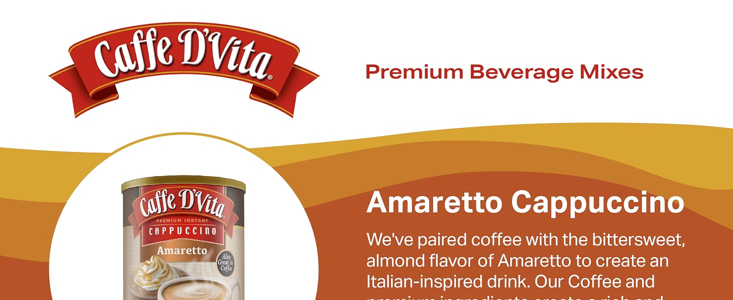 caffe d'vita cappuccino,amaretto coffee creamer,amaretto creamer,amaretto coffee creamer singles,
