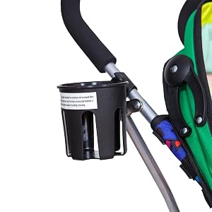 Cup Holder, easy grip padded handle, lightweight stroller