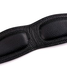 Rinastore Saxophone Strap Leather Sax Neck Strap with Soft Thick Pad for Soprano Tenor Alto Sax