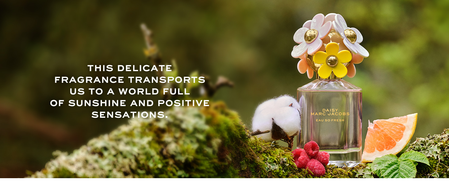 THIS DELICATE FRAGRANCE TRANSPORTS US TO A WORLD FULL OF SUNSHINE AND POSITIVE SENSATIONS.