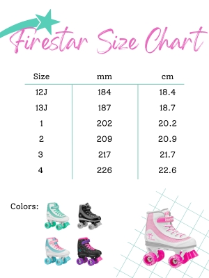 Firestar Size Chart
