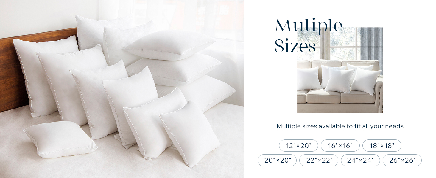 multiple sizes for choice