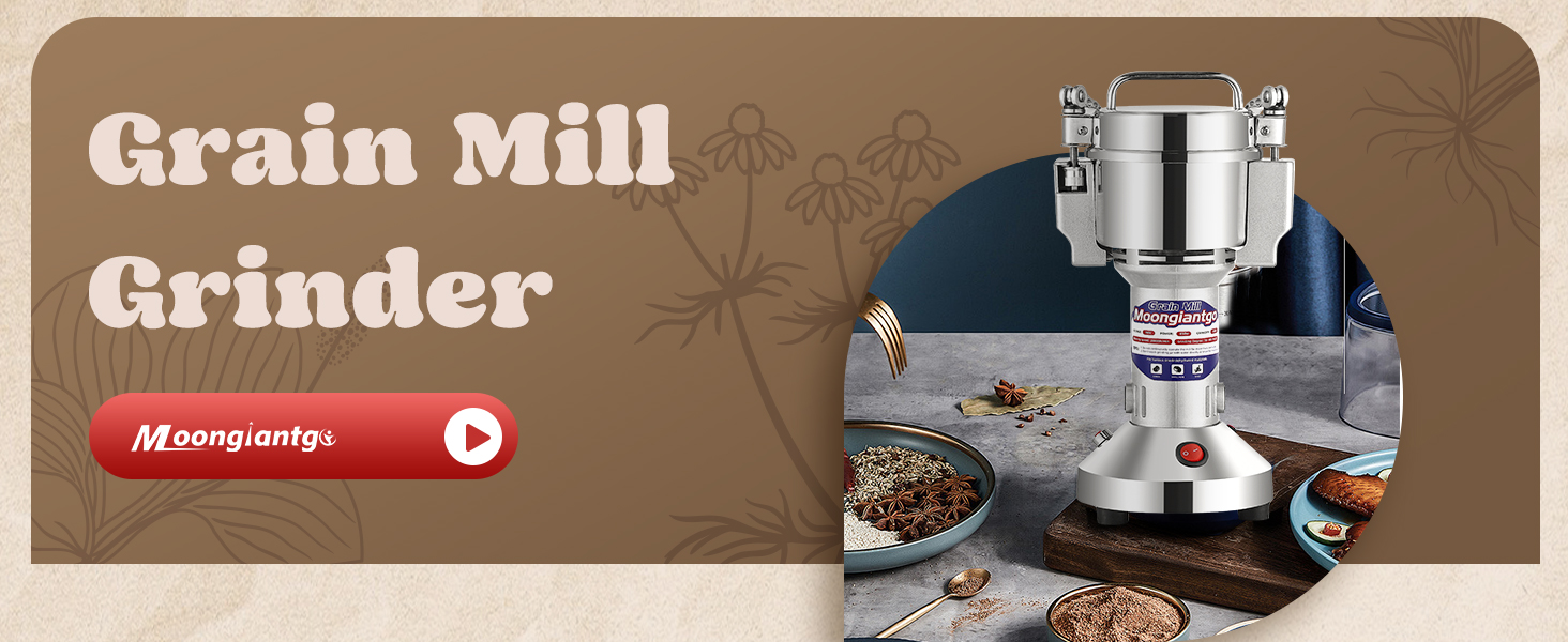 Moongiantgo Grain Mill Grinder Electric 300g Commercial Spice Grinder
