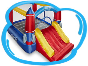 Rocket Bounce House with Slide, Inflatable Bouncer with Slide, Inflatable Jumper for Fun