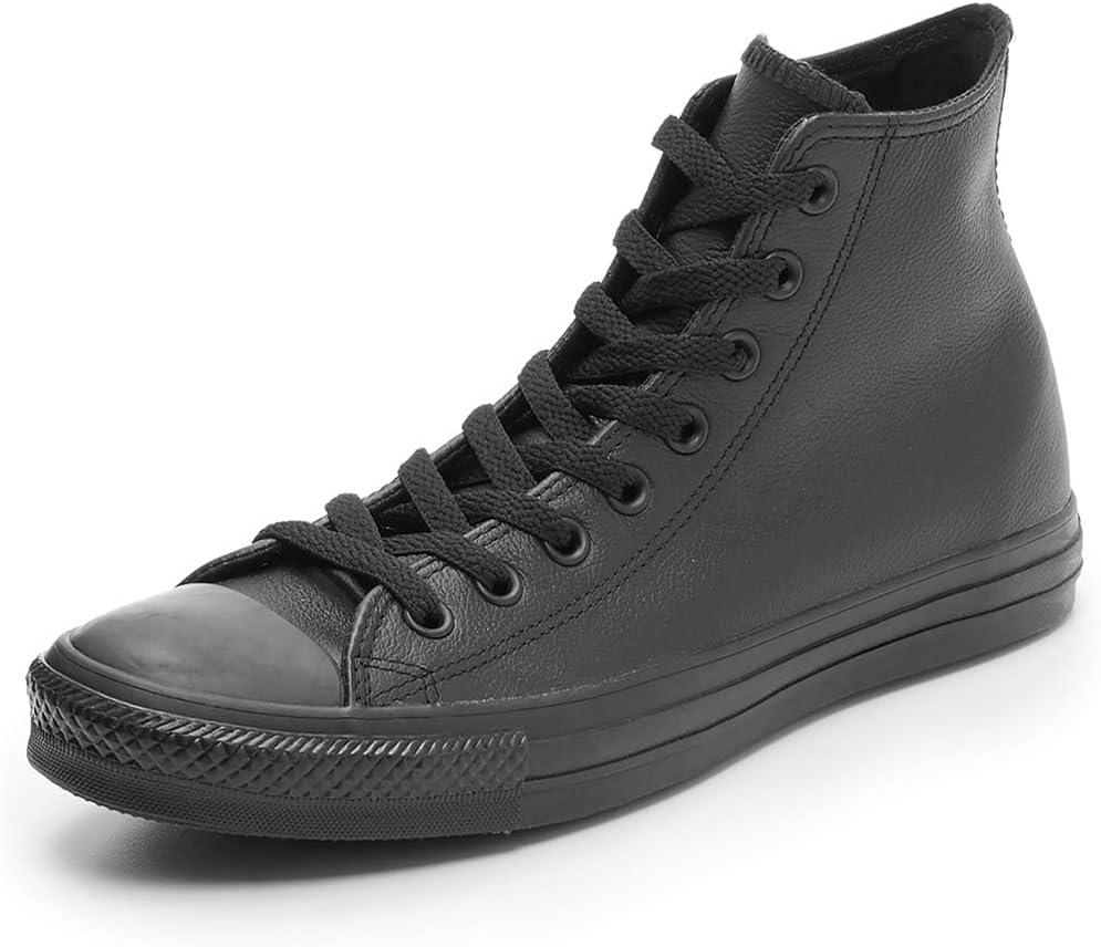 Converse Chuck Taylor All Star Leather High Top Shoe, black mono, 6 M US
