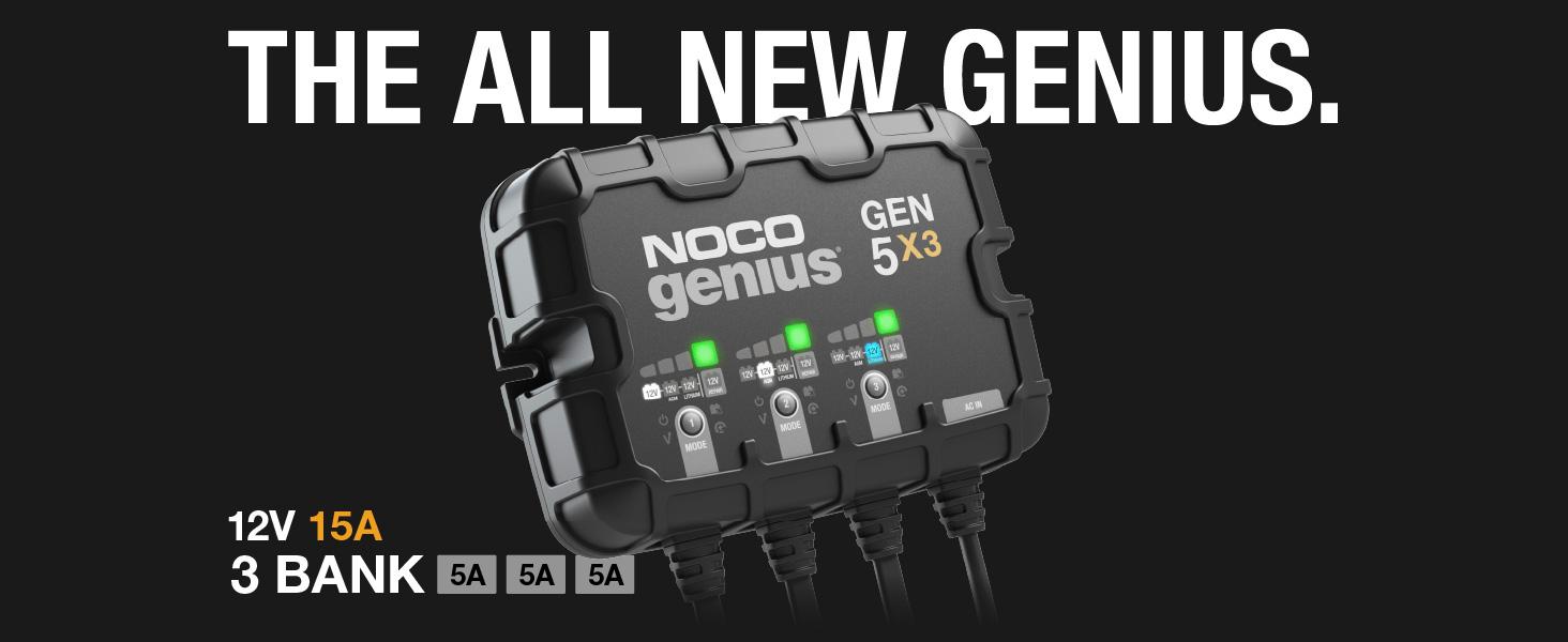GEN5X3, 3-Bank, 15-Amp Fully-Automatic Smart Marine Charger, 12V Onboard Battery Charger