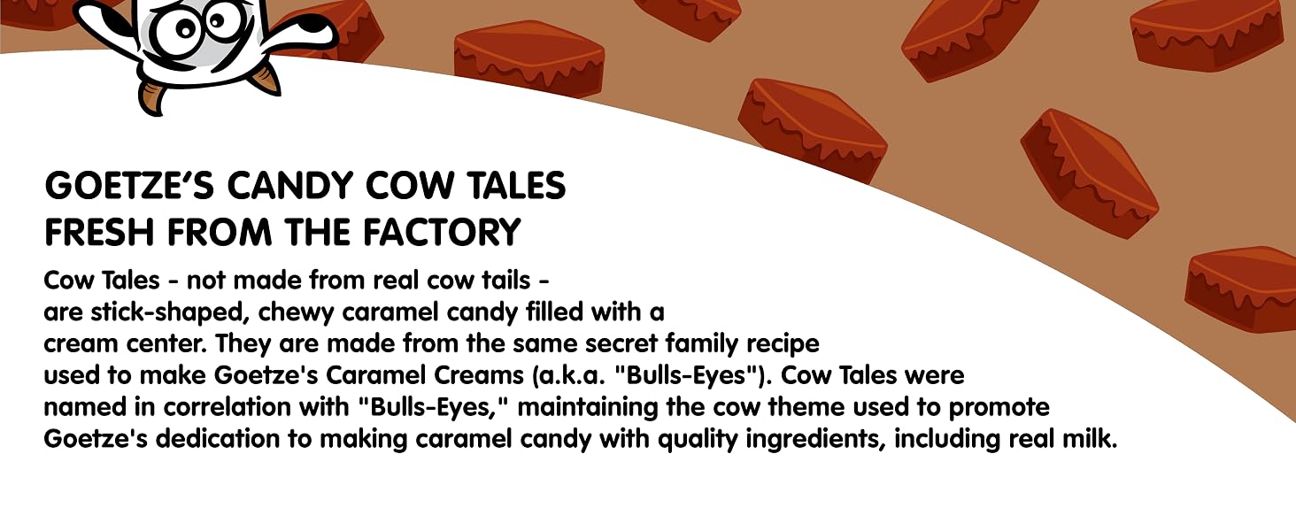 goetze's cow tales chocolate caramel brownie sweets candies old fashioned carmel sticks cream filled