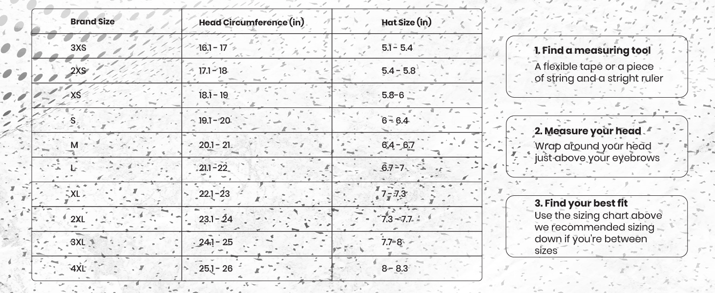 daytona size chart