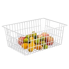 Farmhouse Decor Metal Wire Food Organizer Storage Bin Basket with Handles