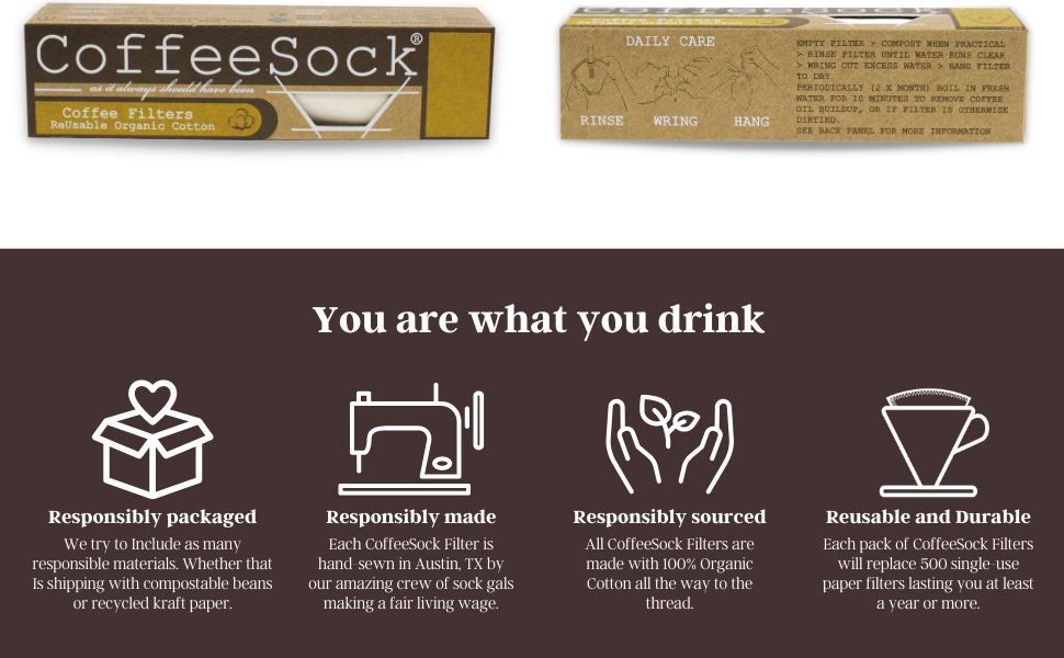CoffeeSock Reusable Organic Cotton Coffee Filters