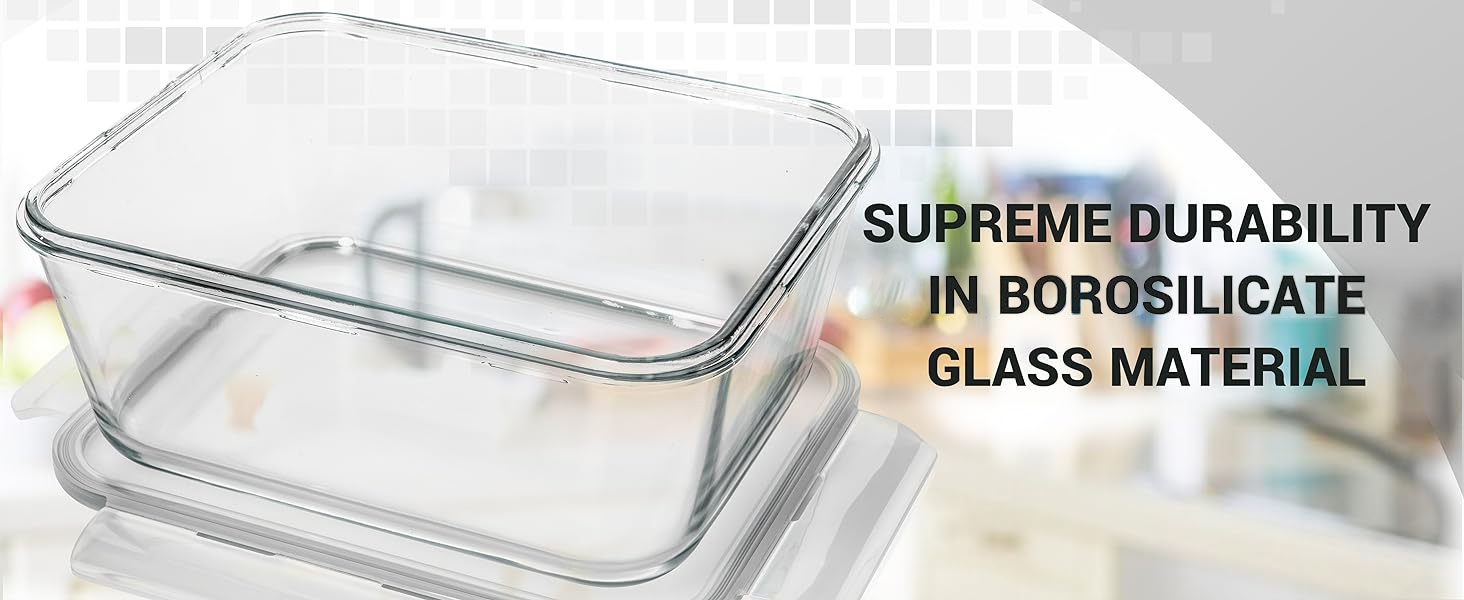 Razab large glass storage containers, airtight glass containers, oven-safe glass food storage
