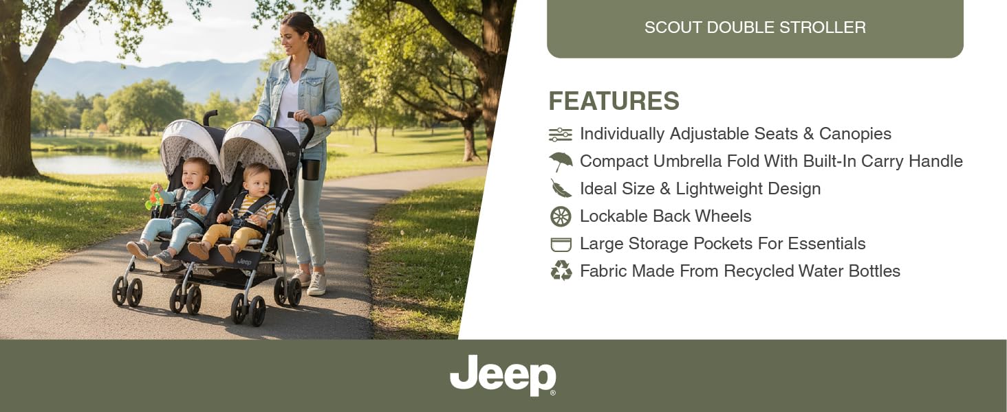 Jeep Sport All-Terrain Stroller Wagon, Grey/Blue Moon