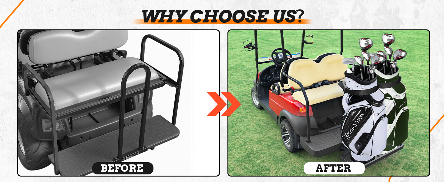 1PCS Universal Foldable Golf Cart Rear Seat Bag Holder TB
