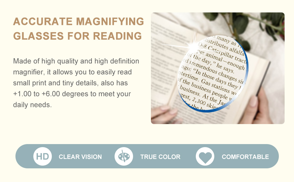 clear magnifying glasses for reading working digital time