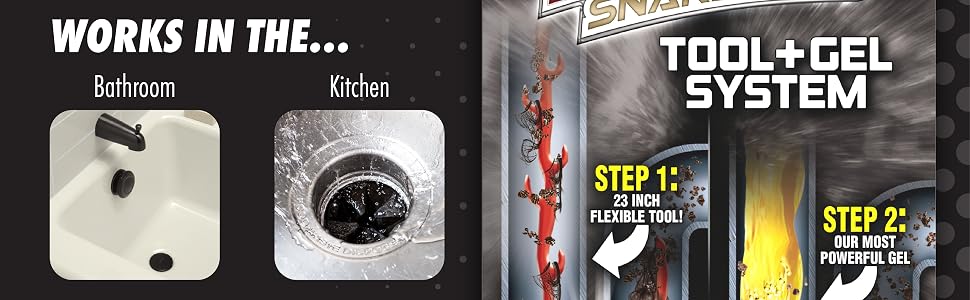 Works in the bathroom, kitchen.