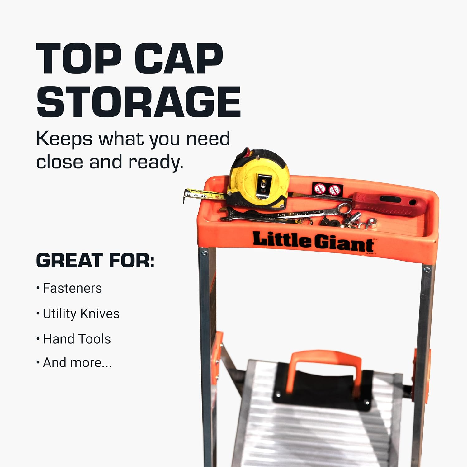 Little Giant Flip N Lite 5-ft Aluminum Stepladder, 15273-001 | Ultra Lightweight Ladder, Easy Release Handle, Wide Anti Slip Steps