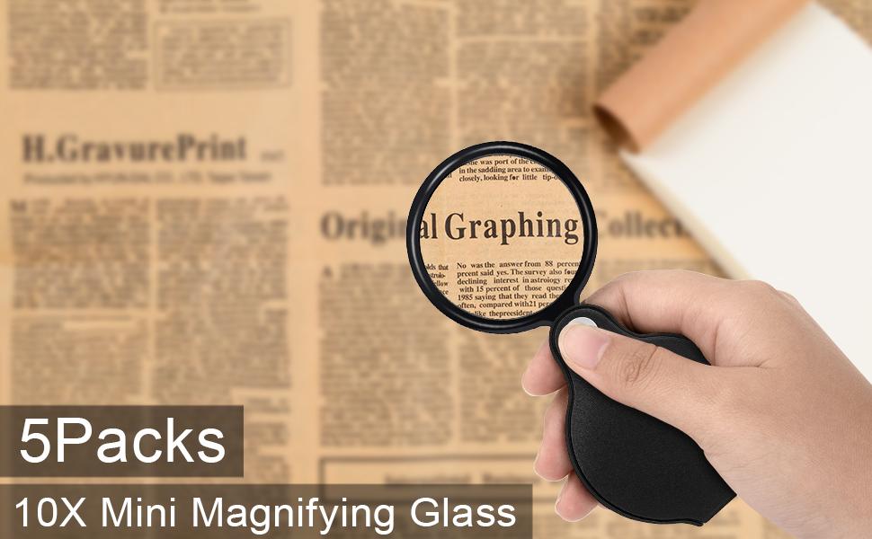 5 PCS 10X Mini Magnifying Glass