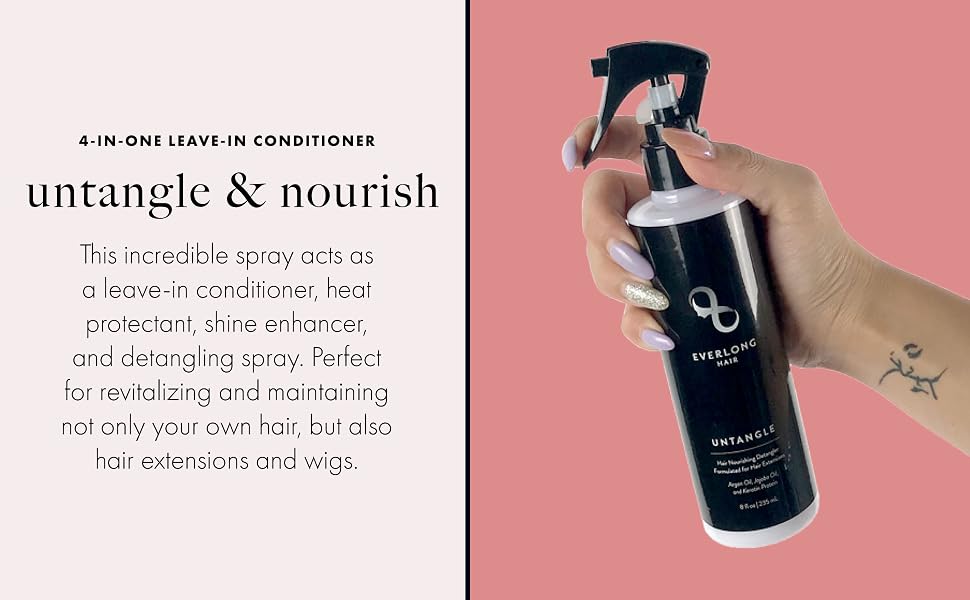 hair extensions and wig detangling spray