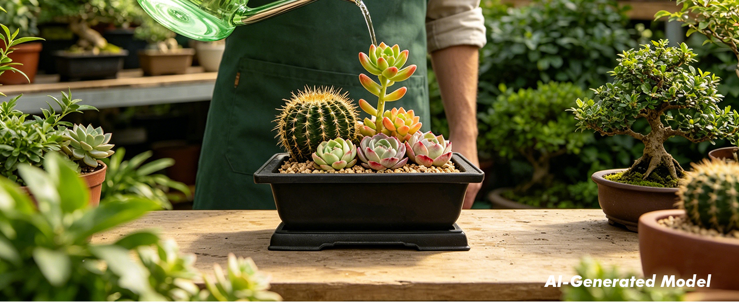 Succulent Plant Pot with Tray