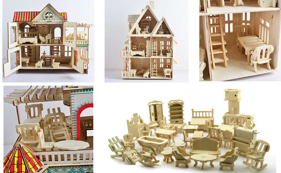 Wooden Dollhouse furniture