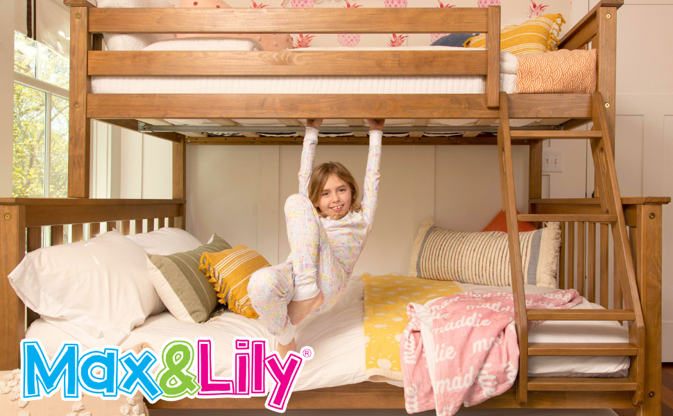 Max &amp; Lily, twin over full bunk bed, bunk bed for kids, toddler bunk beds, full bunk, literas dobles
