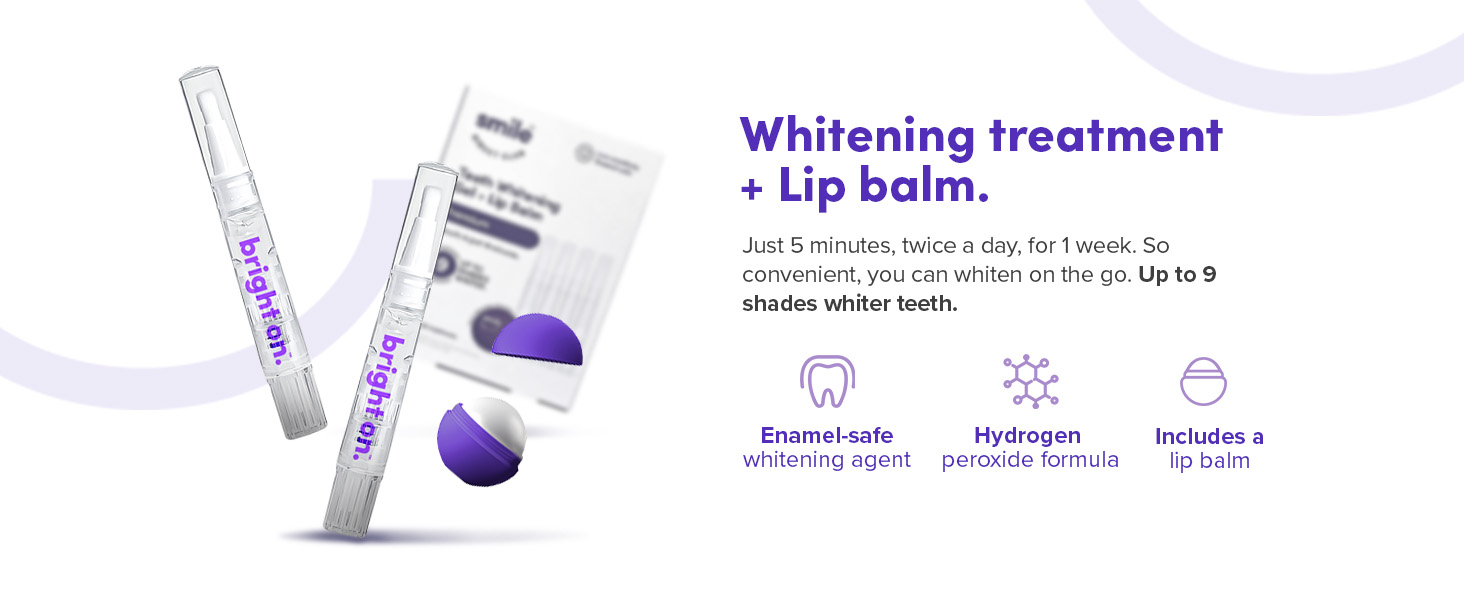 SmileDirectClub teeth whitening kit with 4 gel pens and vanilla lip balm