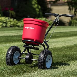 Fertilizer spreader, broadcast spreader, spreader, lawn care, seeder, planter, earthway spreader,