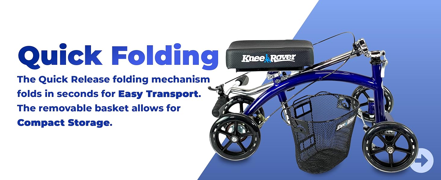 Leg scooter kneeling injury lightweight strong support light weight folding foldable compact design