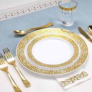 gold dinnerware set