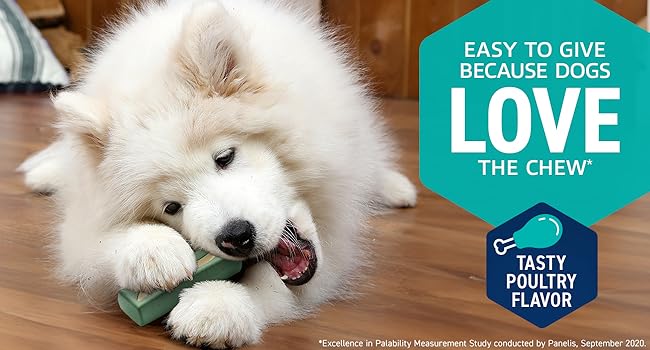 Dogs love the chew and the delicious poultry flavor