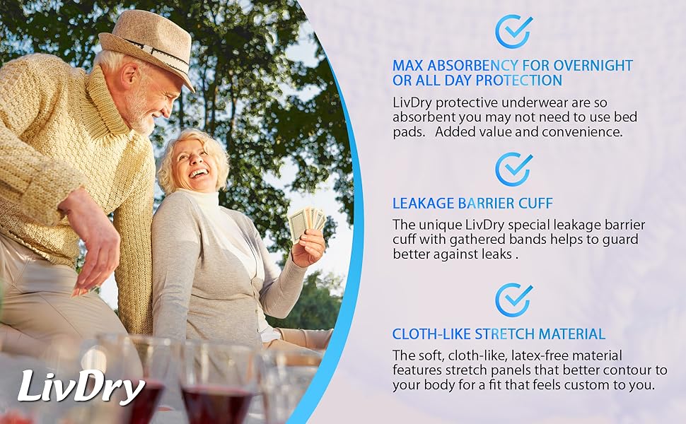 LivDry Overnight Pullup Pañales para Adultos
