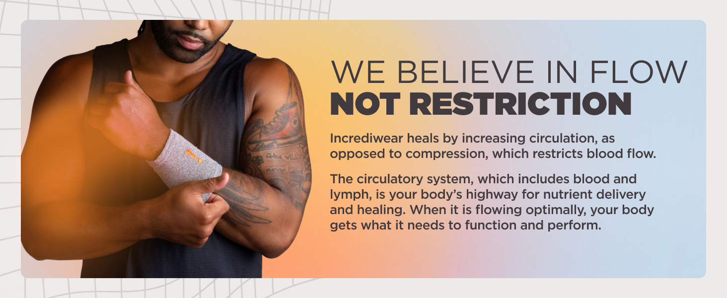 Wrist compression sleeve increases blood flow - not restriction