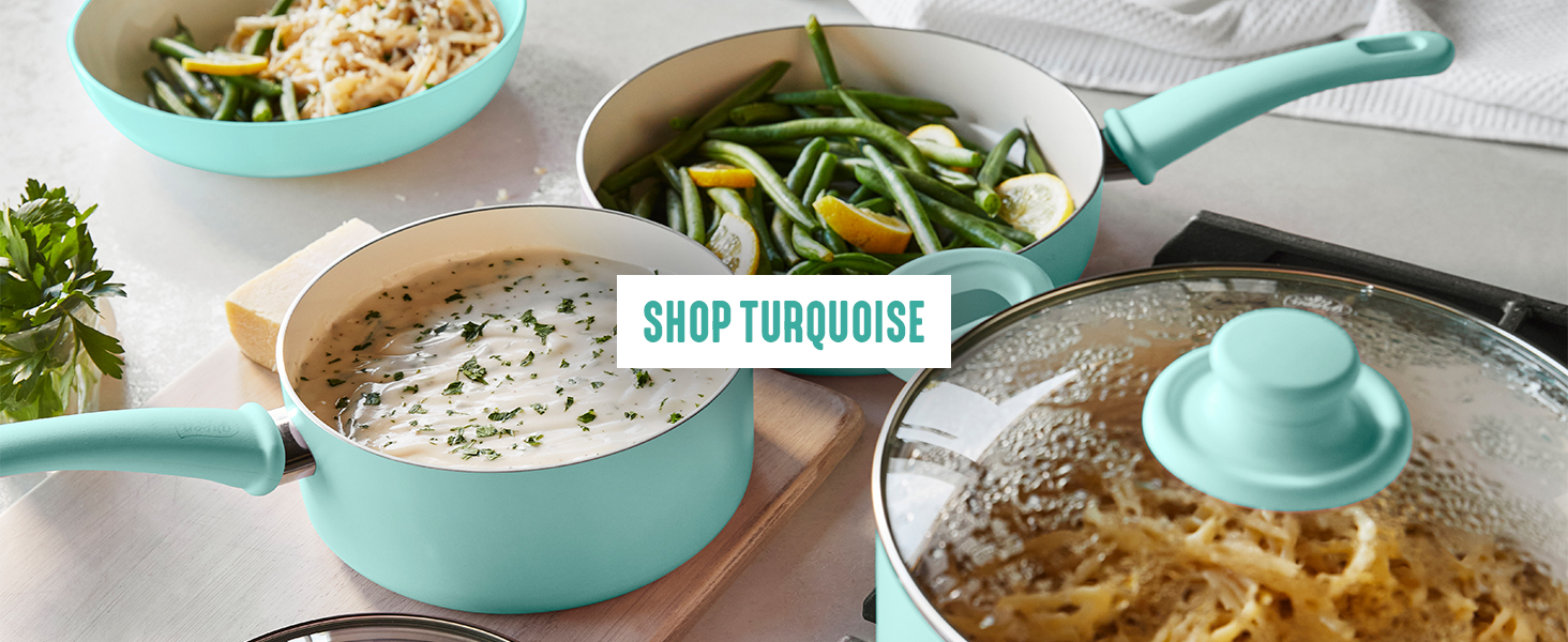 GreenLife, Ceramic Nonstick, PFAS-Free, Non-Toxic, Cookware, Saucepan, Soft Grip