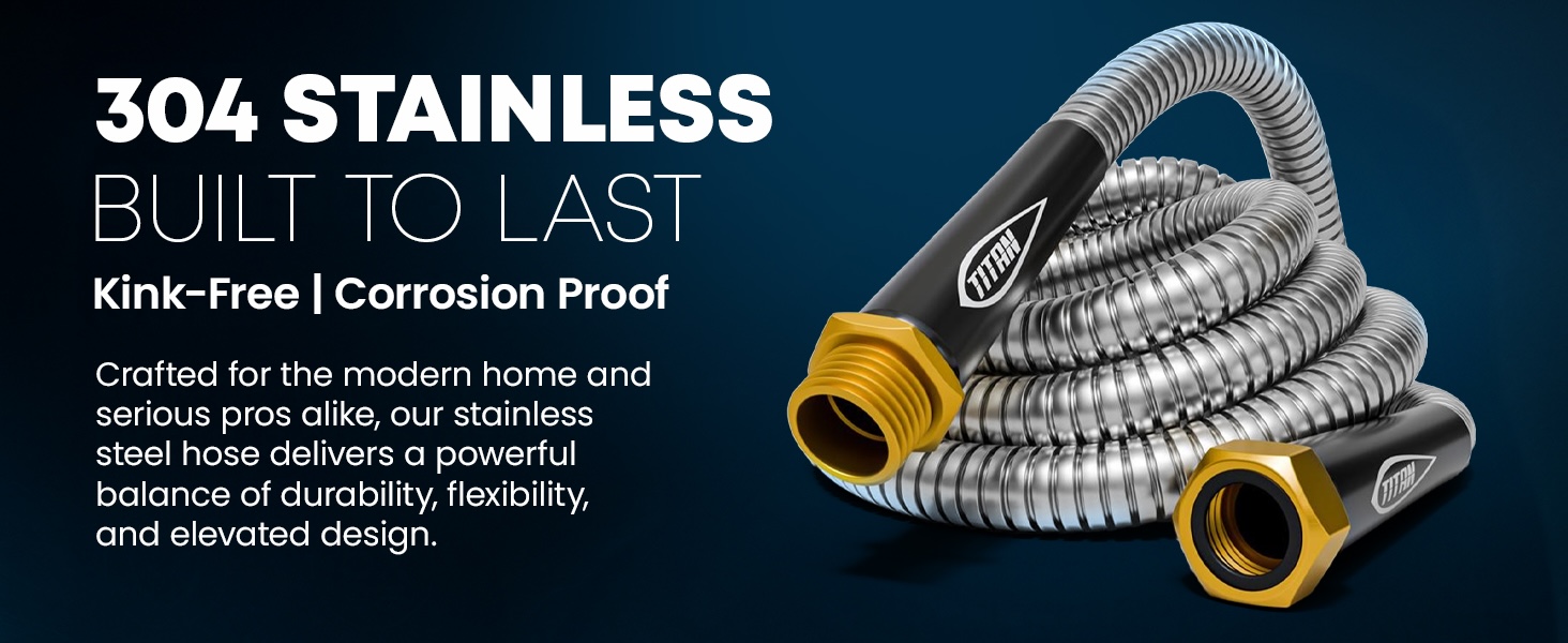 metal garden hose brass connectors coiled stainless steel sheath