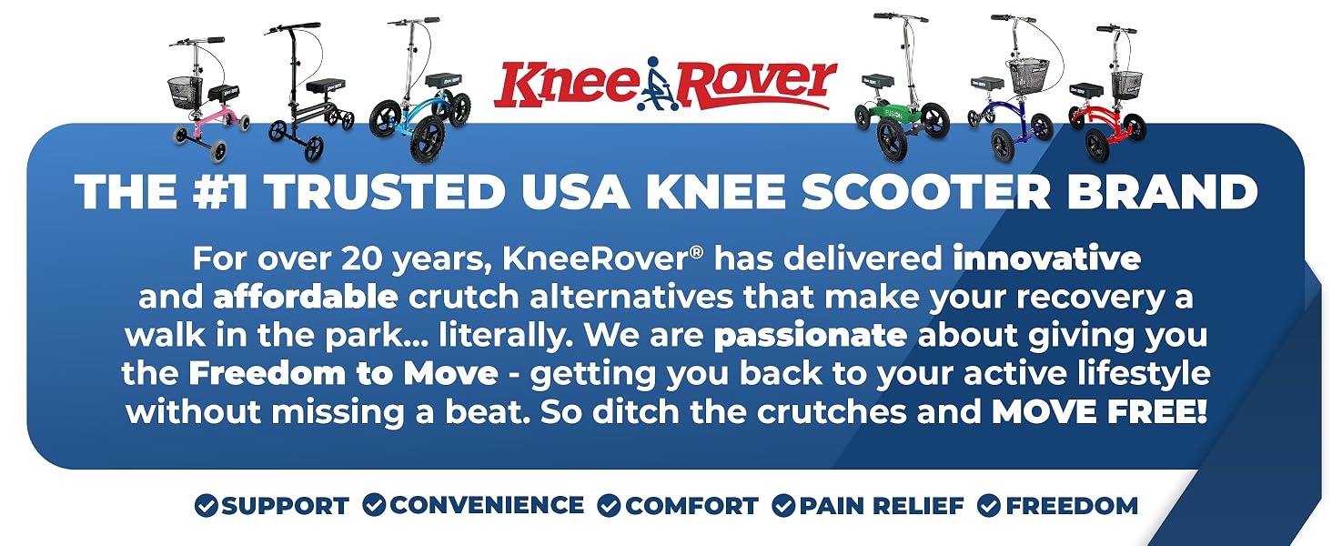 Kneerover scooter knee scooter broken foot surgery ankle injury knee walker rolling foldable scooter