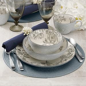 pfaltzgraff dinnerware, place setting, mikasa, corelle, dinner plates