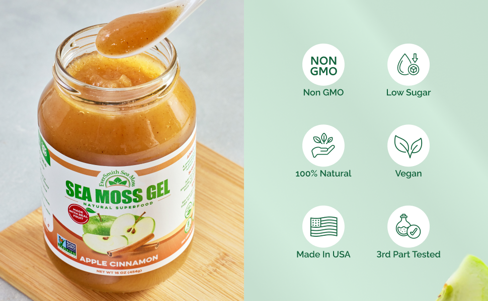 Wildcrafted Sea Moss Gel, Irish Sea Moss Gel, Fruit Flavored Sea Moss Gel, Raw Sea Moss Gel