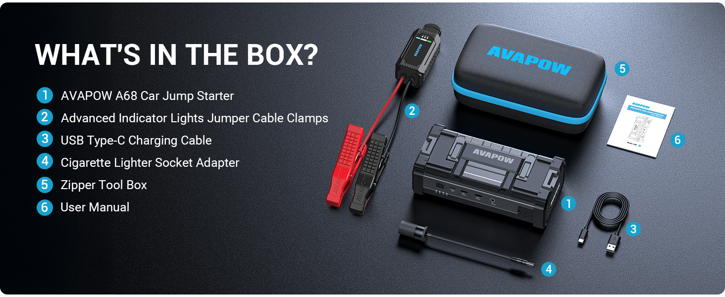AVAPOW 6000A Portable Jump Starter